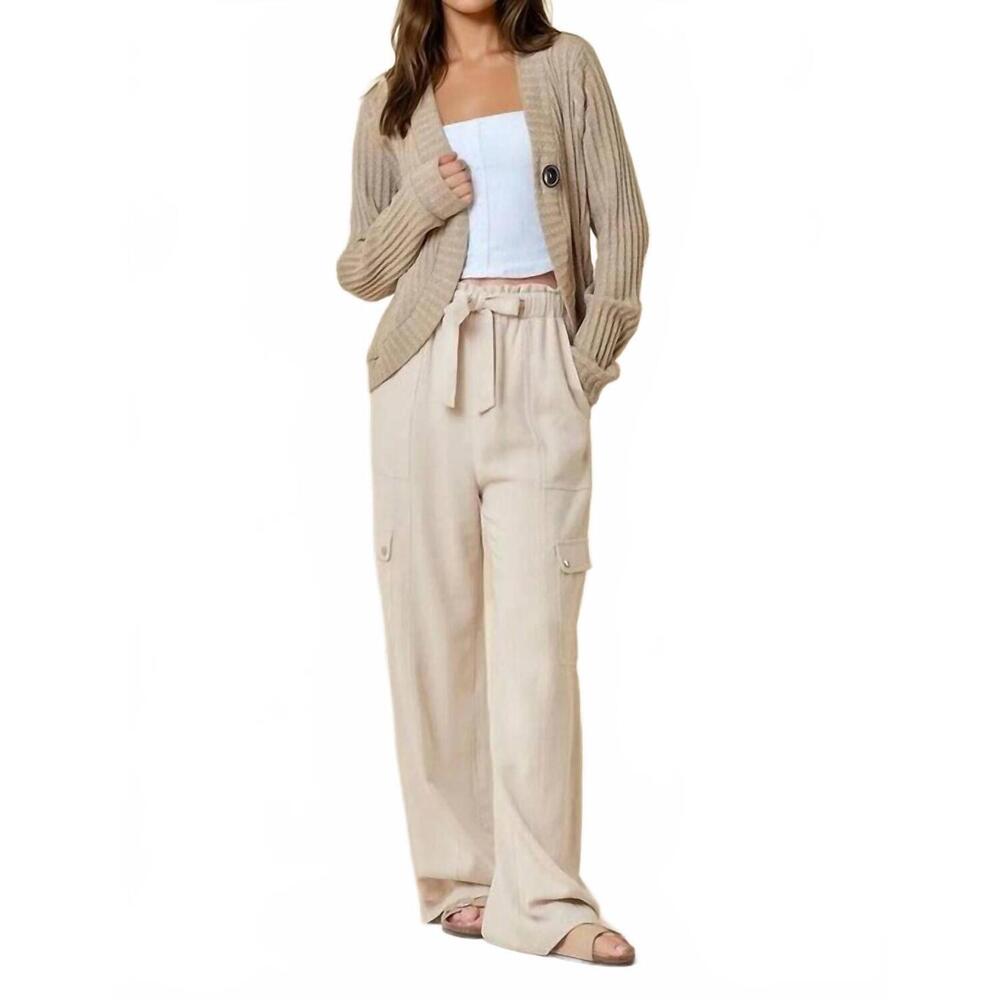 NEW DOE AND RAE one button knit cardigan in moss